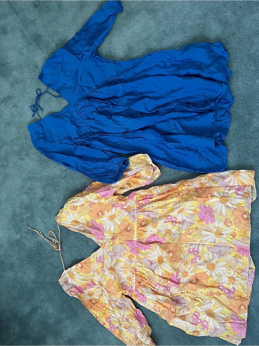 H&M Blue Dress and Yellow Floral Dress Set